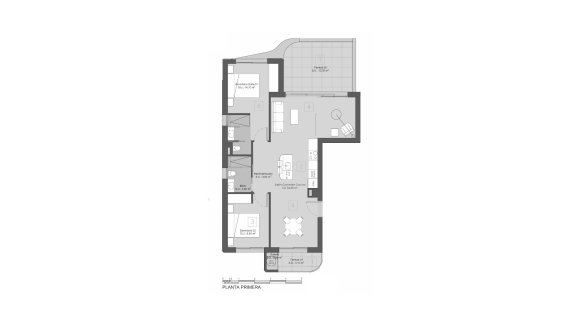 Apartment floor plan, 3 bedrooms in Golden Green Apartments No. 7 (2D)